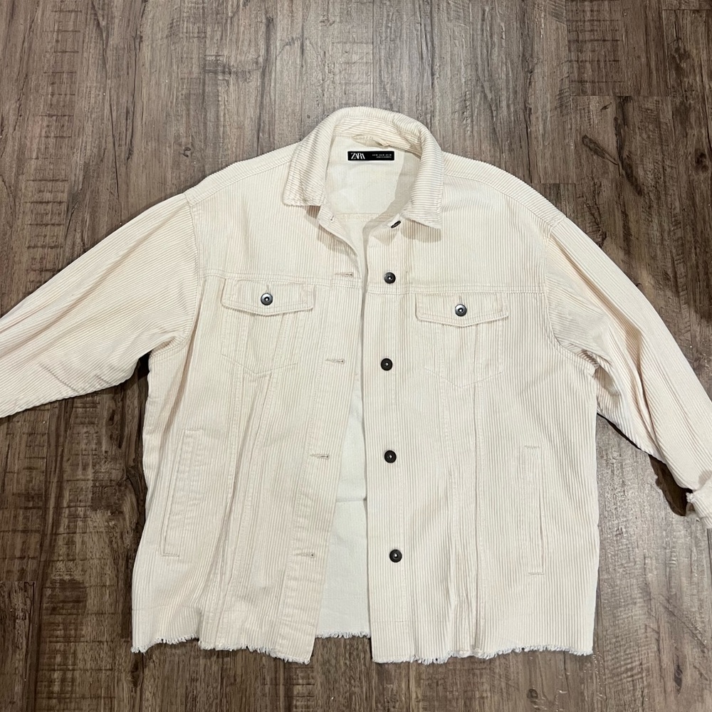 Zara Off-White Corduroy Jacket